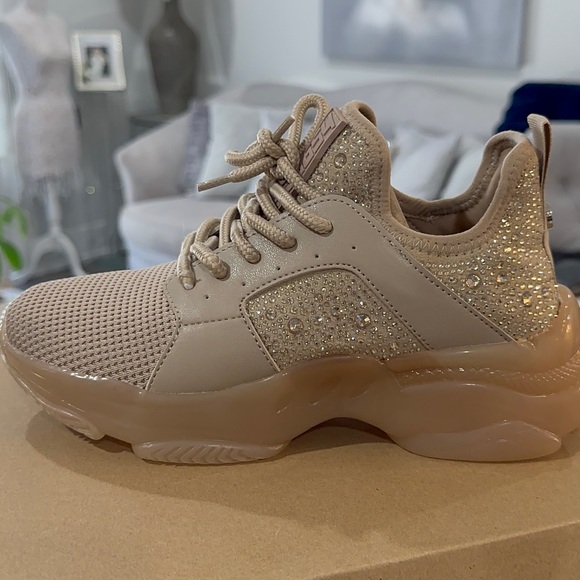 Steve Madden Women's Maxima Rhinestone Trainer Sneakers Blush Multi Size 8 - Picture 9 of 11